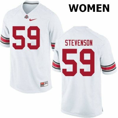 Women's Ohio State Buckeyes #59 Zach Stevenson White Nike NCAA College Football Jersey For Fans NUA0244XS